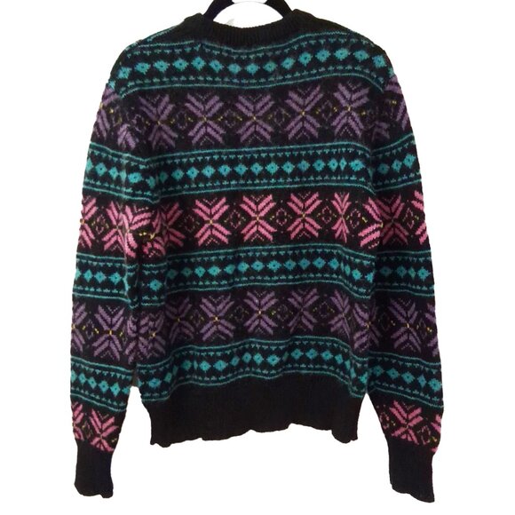 Handknit Nordic Fair Isles Pullover Sweater Wool - Picture 2 of 8